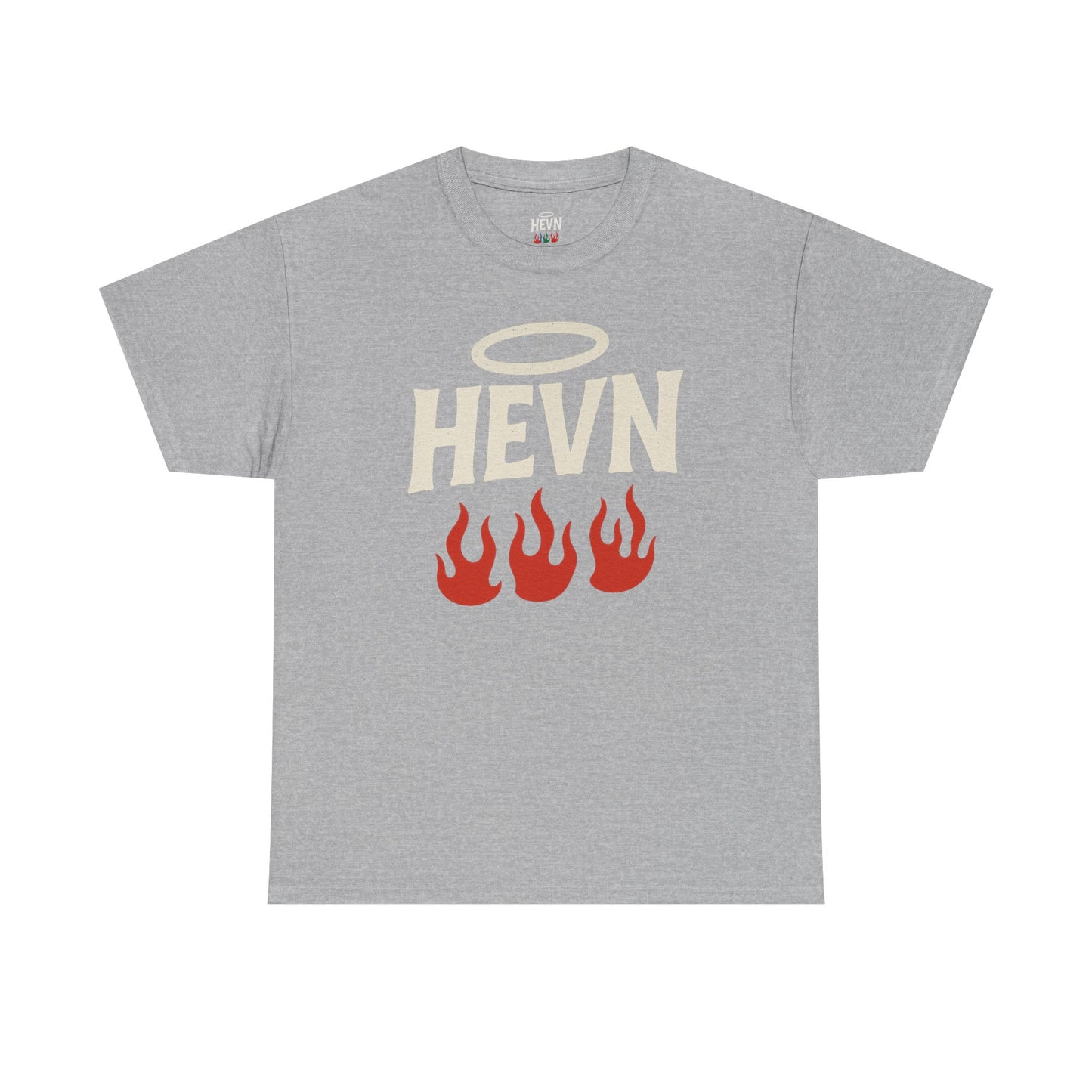 HEVN Flame Halo Graphic Tee – Streetwear Essential | Unisex Heavy Cotton Shirt